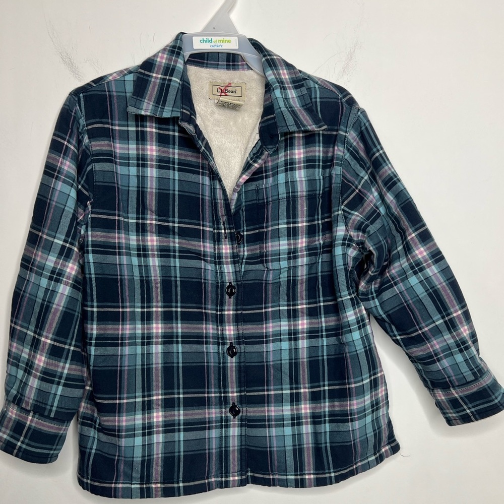 L.L. Bean Little Girls Fleece Lined Button Down Size 4